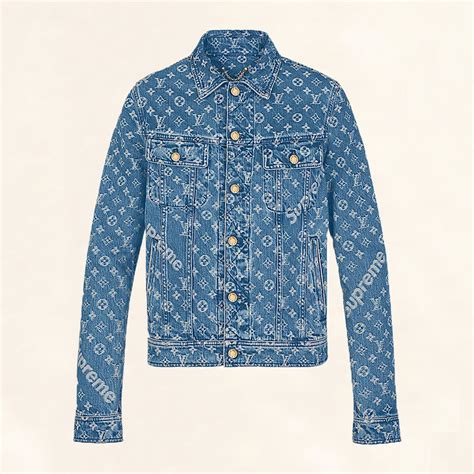 louis vuitton supreme monogram denim jacket|Monogram Accent Sleeveless Denim Jacket .